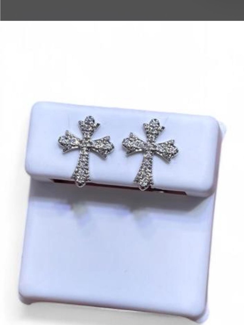 Cross Moissanite Stud Earings